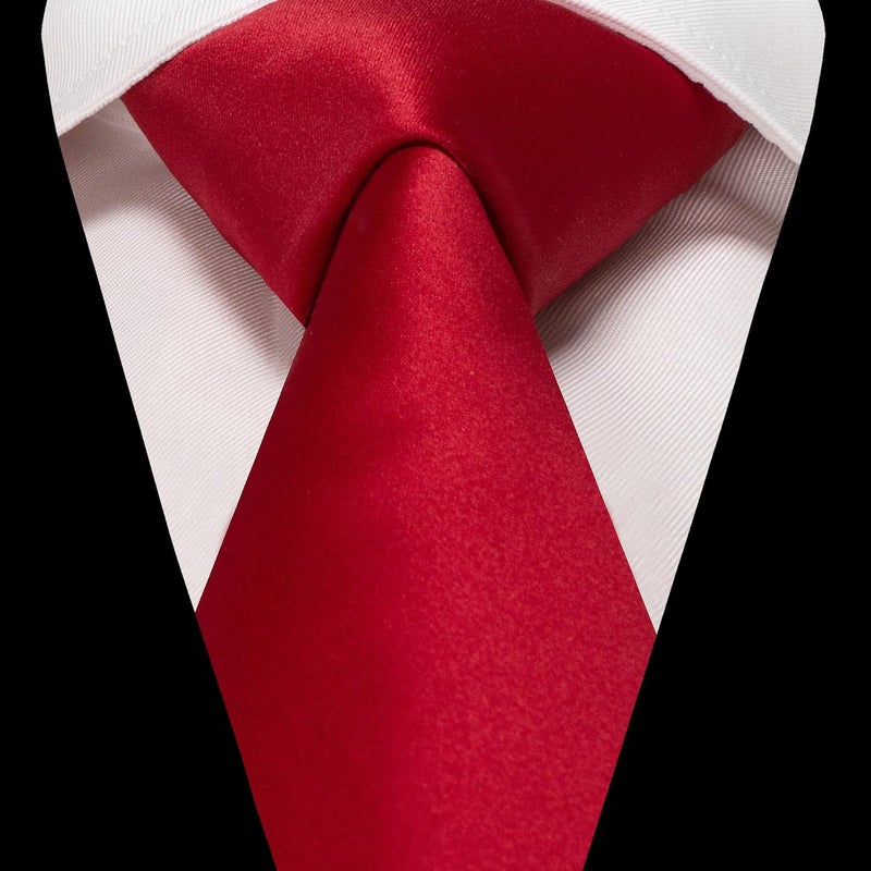 RBOCOTT Solid Color Tie and Pocket Square Hankerchief with Lapel Pin Set for Men - Image 3